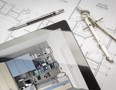 Computer Tablet Showing Finished Kitchen Sitting On House Plans With Pencil and Compass.http://www.feverpitchpro.com/istockphoto/stock-photo-moving-relocating-lightbox.jpg